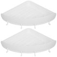 thumbnail image 1 of OULII Corner Shelving 1Set White ABS Bathroom Corner Shelf 33.2X9.4X2In For Bathroom And Kitchen Storage, 1 of 8