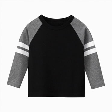 dmqupv Chemises Garçons Enfants Garçons T-Shirts à Manches Longues Col Ras du Cou T-Shirts Hauts Noir, 6-8 Ans