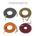 thumbnail image 5 of 3 Meters/ 10 Feet Musical Instrument Audio Guitar Cable Cord 1/4 Inch Straight to Right-angle Gold-plated TS Plugs PVC Braided Fabric Jacket for Electric Guitar Bass Mixer Amplifier Equal, 5 of 5