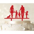 thumbnail image 1 of Personalized Family Cake Topper Custom Silhouette Wedding Cake Topper Cake Decorations Option Available 6-7 Inches Wide, 1 of 1