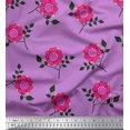 thumbnail image 1 of Soimoi Toile de Coton Feuilles & Fleurs Roses Imprimé Floral par Yard 56 Pouces de Large, 1 of 3