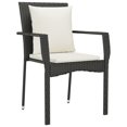thumbnail image 3 of vidaXL 7 Piece Garden Dining Set with Cushions Black Poly Rattan, 3 of 5