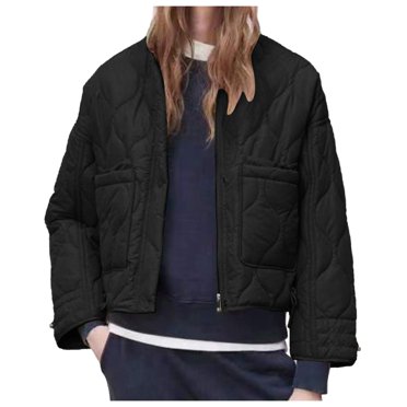 TJAZFJPA Coat for Women Leisure Embroidery Padded Jacket Coat Women Coats Plaid Jacket
