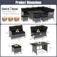 thumbnail image 3 of Costway 7 PCS Patio Dining Furniture Set PE Rattan Sectional Sofa Set with Soft Cushions Black, 3 of 10