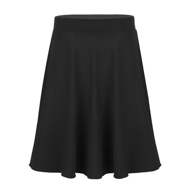 zdhoor Kids Girls Ruffle A-Line Skater Mini Skirt Stretchy Solid Casual Party Dancing Skirt for Black 6