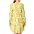 thumbnail image 3 of INSPIRE CHIC Robe Décontractée pour Femme à Fleurs, Col en V, Taille Cintrée, Manches Longues, 3 of 6