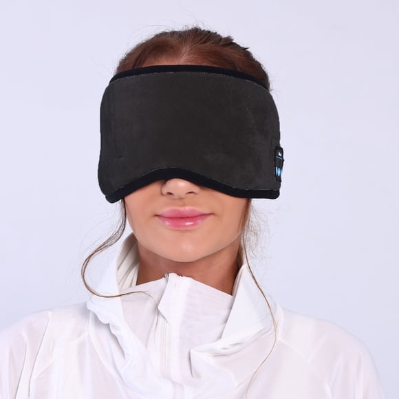 EIMELI Nouveaux Écouteurs pour Masque de Sommeil pour les Yeux BT Sans Fil Musique Masque de Sommeil pour les Yeux pour Femmes et Hommes Sans Pression sur Longs Cils Noir Convient à la Course à l'Exercice au Sommeil à la Méditation