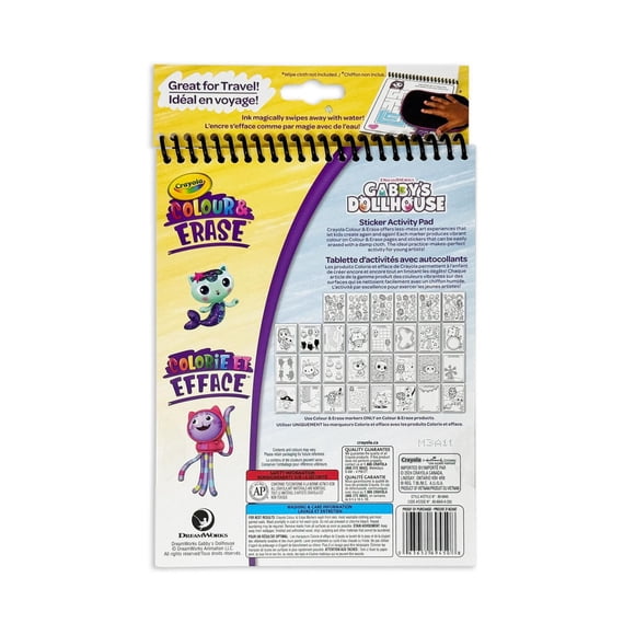Crayola Colorie et efface Crayola tablette d’activités<br>avec autocollants, Gabby's Dollhouse