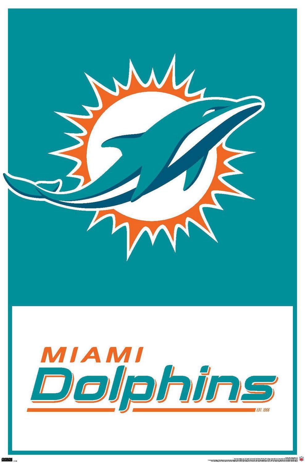 NFL Miami Dolphins - Logo 21 Wall Poster, 22.375" x 34"