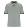 thumbnail image 4 of Shirts for Men, Mens Patchwork Fallow Button Round Neck Sports Short Sleeve Shirt, 4 of 6