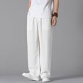 thumbnail image 4 of HXWCHs Pantalon de Plage en Lin pour Homme Ample Tenue de Golf Blanc TG, 4 of 6