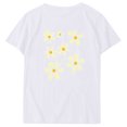 thumbnail image 4 of KIHOUT Nouveau Haut de Mode d'Été pour Femmes 2025, T-Shirt à Manches Courtes à Col Rond Décontracté à Imprimé Floral Blanc P, 4 of 5