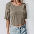 thumbnail image 1 of T-Shirt Court Basique Décontracté pour Femme à Col Rond, Manches Courtes, Coupe Ajustée, Haut pour Usage Quotidien avec Jeans, Pantalons, Jupes, 1 of 3