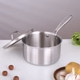 thumbnail image 1 of Meitianfacai Stainless Steel Saucepan With Handle For Milk And Soup, 14cm Inner Diameter Pot For Induction And Open Flame, Hanging Storage Design With Cool Handle And Even Heat Distribution (Silver), 1 of 6