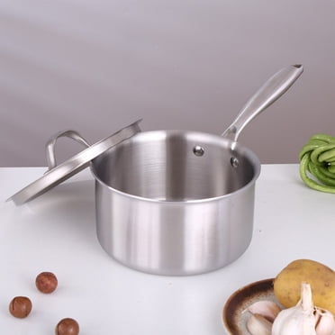TIMIFIS Stainless Steel Stock Pot Stainless Steel Handled Pot Milk Pot Soup Pot Induction Cooker Open Flame Universal Stainless Steel Milk Pan Kitchen Gadgets