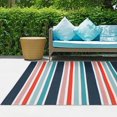 thumbnail image 2 of 6'x9' Fourline Stripe Polyweave Outdoor Rug, 2 of 5