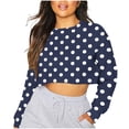 thumbnail image 3 of WRKEKC T-Shirts à Manches Longues pour Femmes, Hauts d'Été pour Femmes, T-Shirt Blouse Chandail à Manches Longues à Col Rond Imprimé à Carreaux Décontracté Tendance pour Femmes, 3 of 6