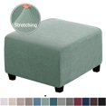 thumbnail image 2 of SUTENGDA Square Ottoman Cover Soft  Stretch Jacquard Ottoman Slipcovers Waterproof Non Slip Footstool Protect With Elastic Bottom Machine Washable-Primary color, 2 of 7