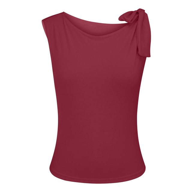 Duoif Débardeur pour Femmes Style de Rue Mode Col Incliné Sans Manches avec Coupe Ajustée et Gilet Décontracté Hauts de Printemps Offres D TG