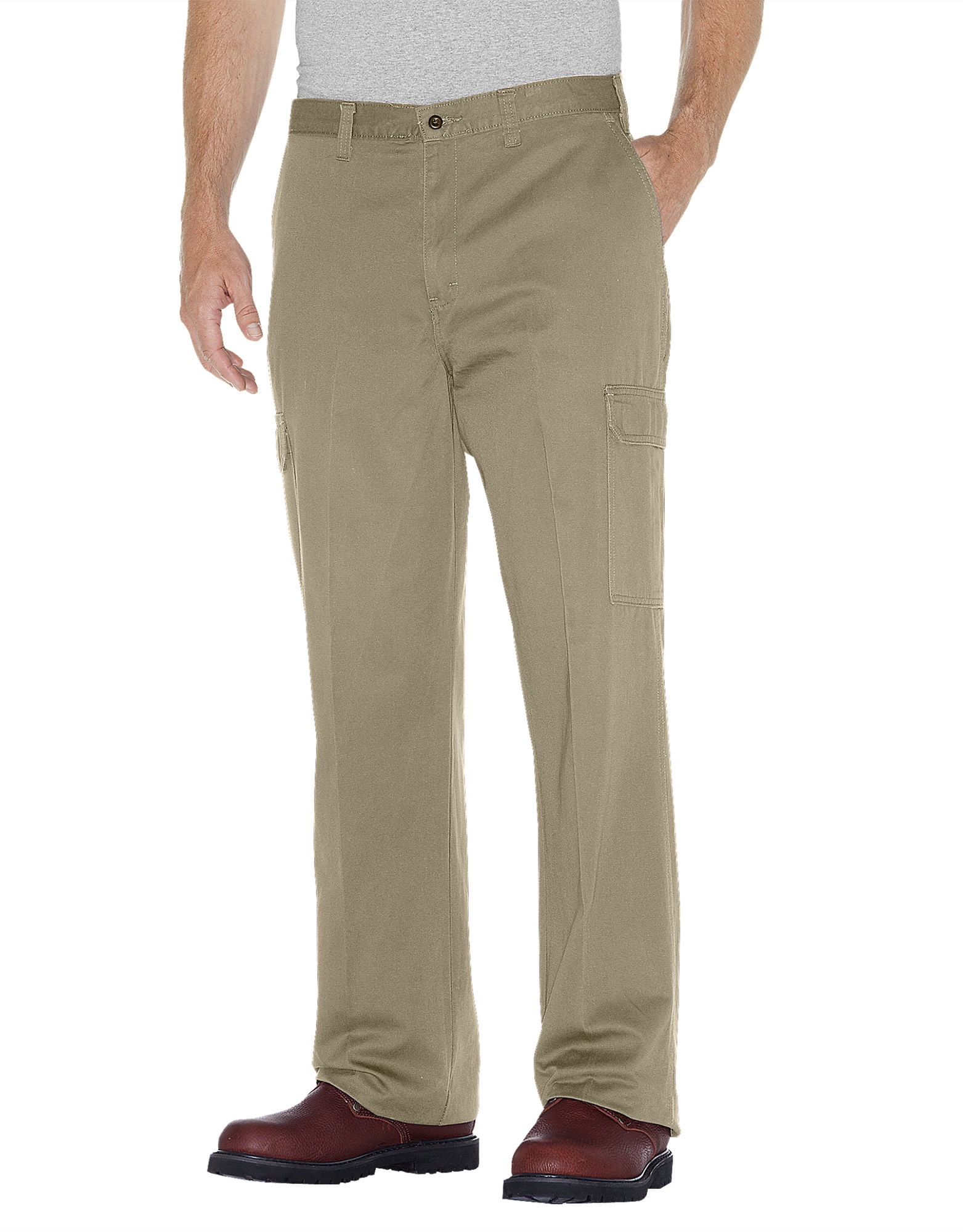 Dickies Mens Loose Fit Straight Leg Cargo Pants, 42W x 32L, Rinsed Khaki