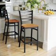 thumbnail image 4 of Bowery Hill Metal Restaurant Bar Stool in Black and Natural, 4 of 9