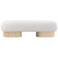 thumbnail image 4 of Meridian Furniture Robertson Cream Boucle Fabric Bench, 4 of 17