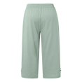 thumbnail image 4 of Women Fashion High Waisted Wide Leg Pants Drawstring Elastic Trousers Comfy Straight Leg Long Pants With Pockets, 4 of 6