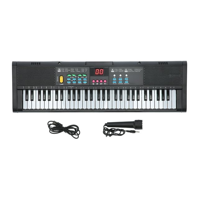 HLONK Electric Piano Instrument Keyboard Piano Instrument 61 Keys Electric Digital Multifunctional with Microphone MQ6186