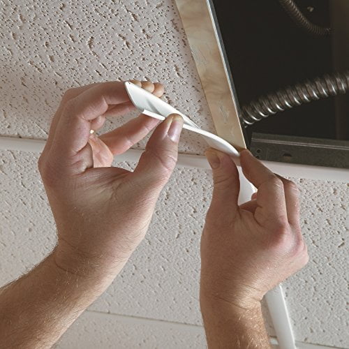 GridMAX 100 sq. ft. White Ceiling Grid Cover Kit centered front view of PVC vinyl snap-on components: 12 wall molding covers, 14 pre-notched main covers and 28 tee covers; fits 15/16” (40.6 cm) metal grid for 2 ft x 2 ft or 2 ft x 4 ft ceiling systems and is rust and corrosion resistant. Suitable for DIY drop-ceiling refreshes or hiding stained grid in basements and offices.