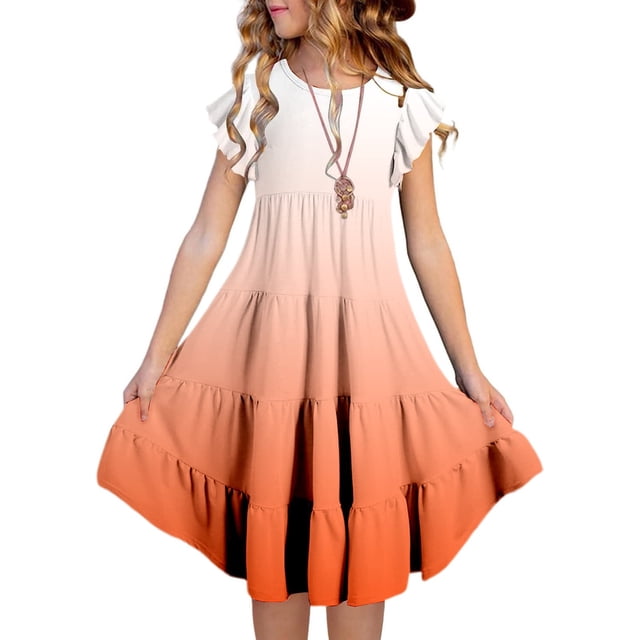 Robe Fille Préado Robe Mignonne Filles Robe d'Anniversaire Tout-Petit Robe de Fête Vêtements Bébé Fille 10-11 Ans