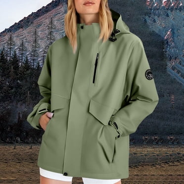 Birdeem Women's Waterproof Jacket, Lightweight Hooded Windbreaker for Outdoor Sports, Hiking Raincoat with Zipper Pockets, Casual Spring and Fall Coat