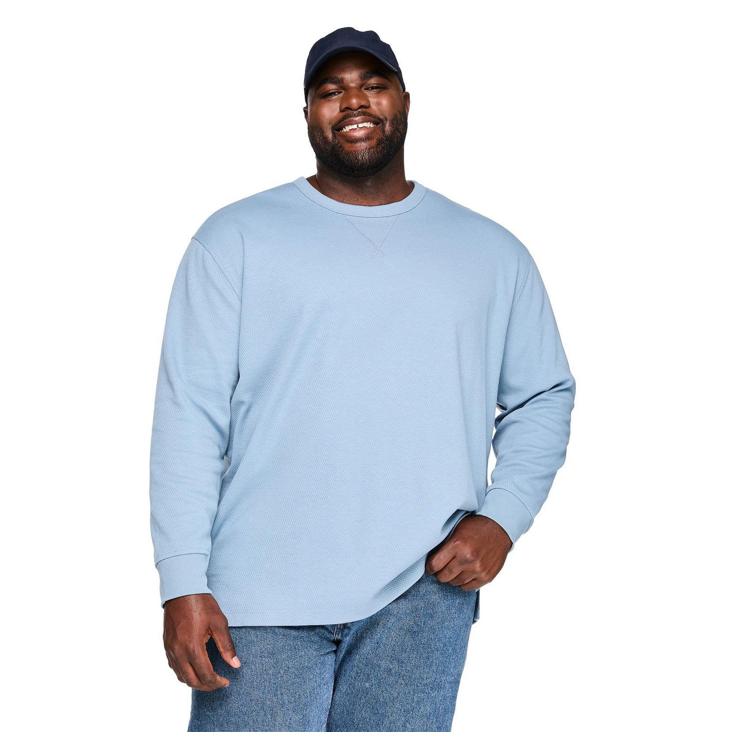 George Big Men's Long-Sleeve Textured T-Shirt