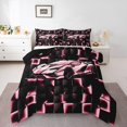 thumbnail image 2 of Erosebridal Pink Racing Car Bedding Sets King with Comforter, Neon Geometric Duvet Insert, Speed Sports Decor, Reversible, 2 of 7