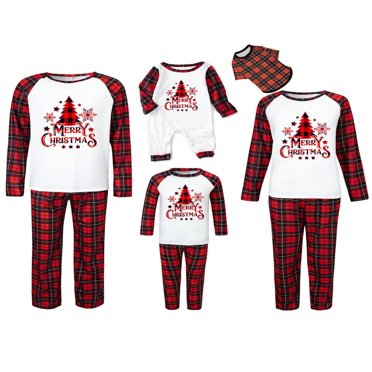 Matching Family Christmas Pajamas Sets Holiday PJs Snowflake Tree Loungewear Sleepwear