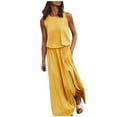 thumbnail image 1 of Leutsin Robe d'Été Décontractée pour Femme Grande Taille Robe d'Été Aguichant pour Femme Sans Manches à Col Rond avec Fente, 1 of 5