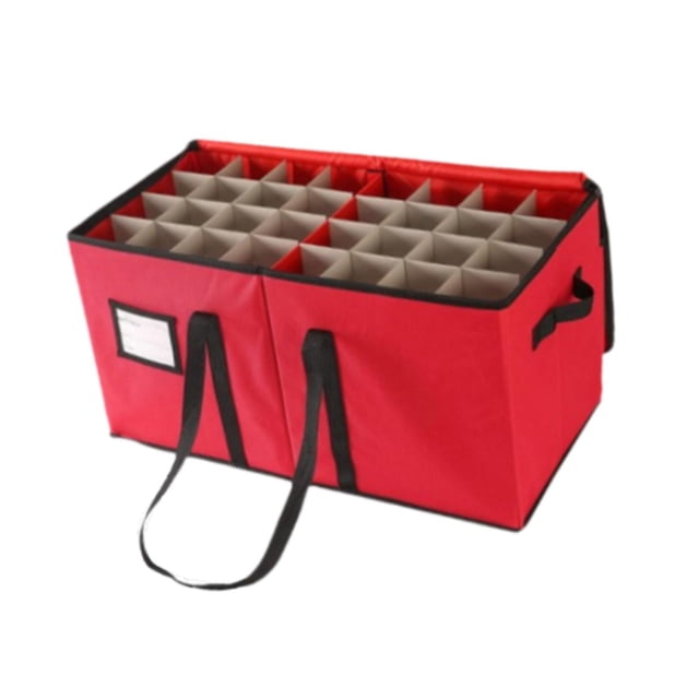 pitrice Christmas Ornament Storage Box Hold up to Balls Organizer Desktop 128 Pouch