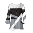 thumbnail image 4 of Birdeem T-Shirt Mode Imprimé pour Femmes Manches 3/4 Blouse Col en V Hauts Décontractés, 4 of 12