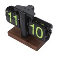 thumbnail image 1 of 12h Digital Flip Clock, Retro Fashion Design, Single Sided Mechanical Flip Clock with Wood Base, Large Number Easy to Read,Knob, Non Slip Pad, for Study, Office, 1 of 7