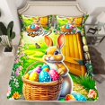 thumbnail image 2 of Erosebridal Easter Rabbit Full Sheet Sets,Floral Eggs Bedding Full Size,Festival Room Decorative,Lightweight,4-Piece, 2 of 7