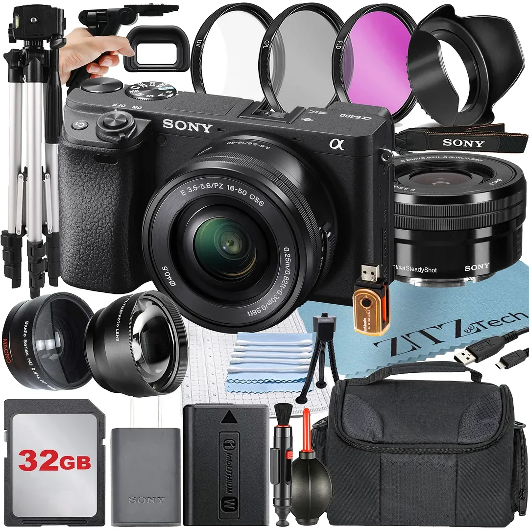 Sony Alpha a6400 Mirrorless Digital Camera with 16-50mm Lens +