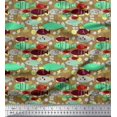 thumbnail image 1 of Soimoi Moss Georgette Fabric Fish Cartoon Decor Fabric Printed Yard 42 Inch Wide, 1 of 3