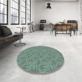 thumbnail image 4 of Ahgly Company Tapis d'Intérieur Ronds Transitionnels Lavables à la Machine, Vert Aqua Marin Moyen, 8 Pieds Rond, 4 of 7