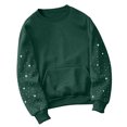 thumbnail image 1 of ZMFXJPE Chandail Y2K Chandails pour Femmes Sans Capuchon Chandail en Molleton Hauts d'Hiver pour Femmes Chandails à Enfiler pour Femmes (Vert Armée, P), 1 of 3