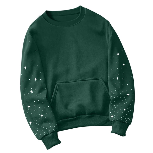 ZMFXJPE Chandail Y2K Chandails pour Femmes Sans Capuchon Chandail en Molleton Hauts d'Hiver pour Femmes Chandails à Enfiler pour Femmes (Vert Armée, P)
