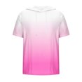 thumbnail image 3 of Besolor Mens Casual Hooded Tops Gradient Drawstring Short Sleeve Shirts Sports ness Pullover Summer Blouse, 3 of 4
