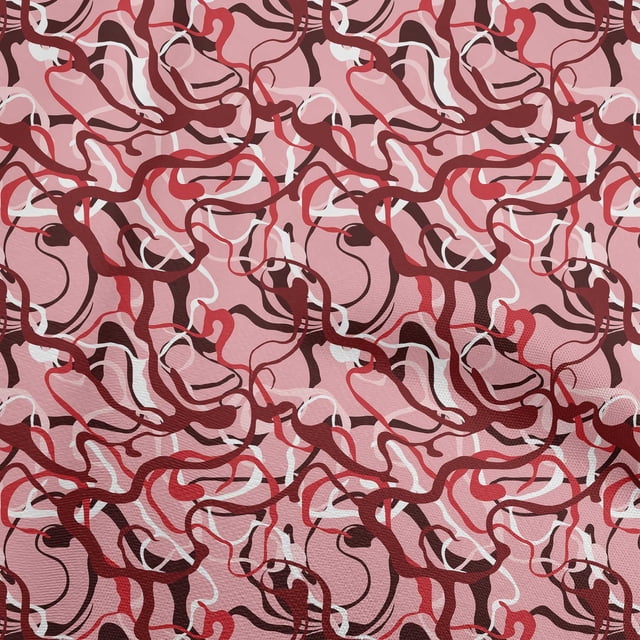 oneOone Cotton Poplin Twill Red Fabric Abstract Fabric For Sewing Printed Craft Fabric By The Yard 56 Inch Wide