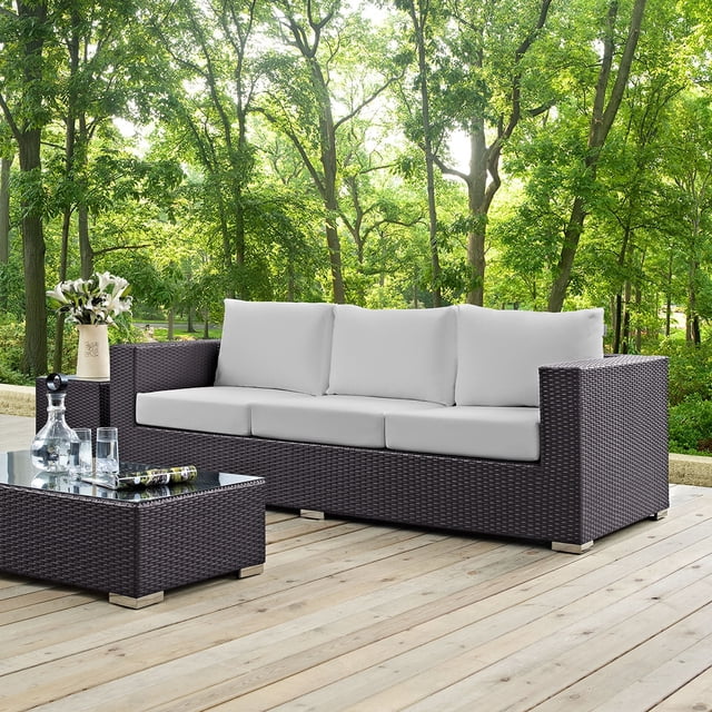 Modway Convene Outdoor Sofa Patio Furniture, White