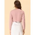 thumbnail image 4 of INSPIRE CHIC Cardigan Boléro Court Élégant Uni à Ourlet Arrondi à Manches Longues pour Femme Rose TG, 4 of 5