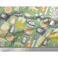 thumbnail image 3 of Soimoi polyester Crepe Fabric Ginger,Jar & Mortar and Pestle Kitchen Printed Fabric 1 Yard 42 Inch Wide, 3 of 3