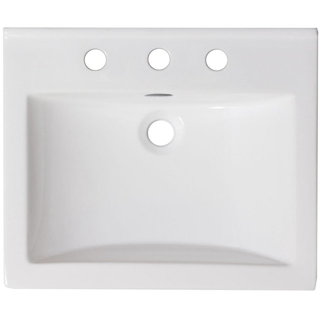 American Imaginations 16.5-in. W 16.5-in. D Ceramic Top In White Color For 3H8-in. Faucet AI-1321